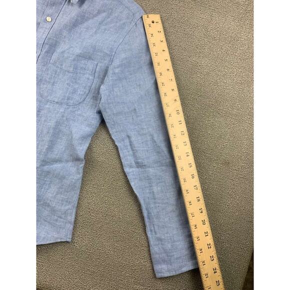 J Crew Baird McNutt Irish Linen Shirt Men (S) Blue Slim Button Down Long Sleeve - Picture 9 of 9